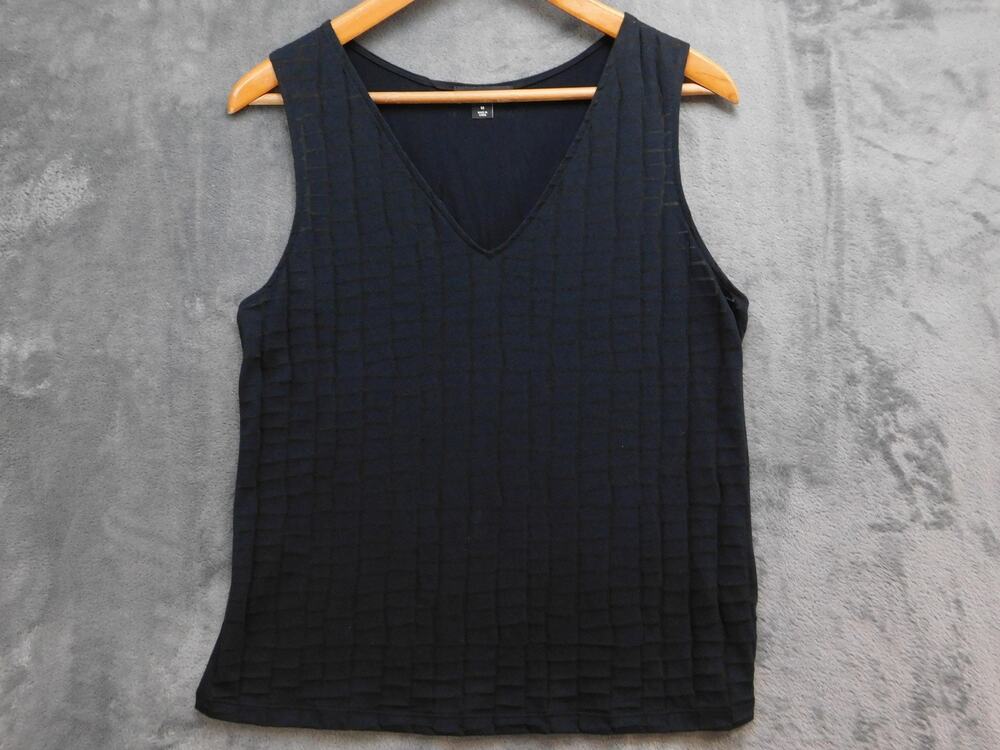 TROUVÉ Tank Womens M Black V-Neck Sleeveless Basic Jersey Pullover Casual